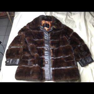 Vintage M. Blaustein Leather & Fur Jacket Coat